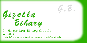 gizella bihary business card